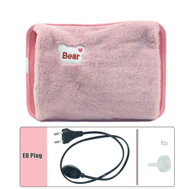 Oplaadbare Kruik - Cai, Groen/Roze/Bruin/Grijs, Pluche, Snel, Veilig en Gemakkelijk in Gebruik-More For Mini