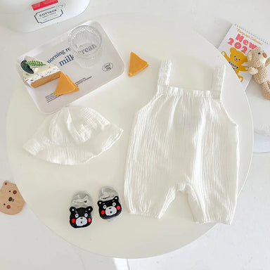 Baby Bear Setje – Ademend Zomer Rompertje met Zonnehoedje voor Baby’s 3-24 maanden More For Mini