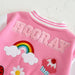 Baseball Jas - Asmara Unisex, Blauw/Roze, Katoen, Maat 0-3 jaar-More For Mini