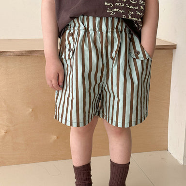 Sommarklädset med Randiga Shorts + T-shirt – Tula Unisex, Rosa/Brun, Bomull, Storlek 0–8 år More For Mini