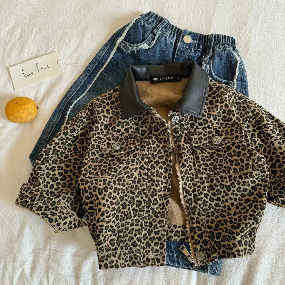 NAROO Leopard Barnjacka – Jacka med leopardmönster Unisex Bomull (0–8 år) More For Mini