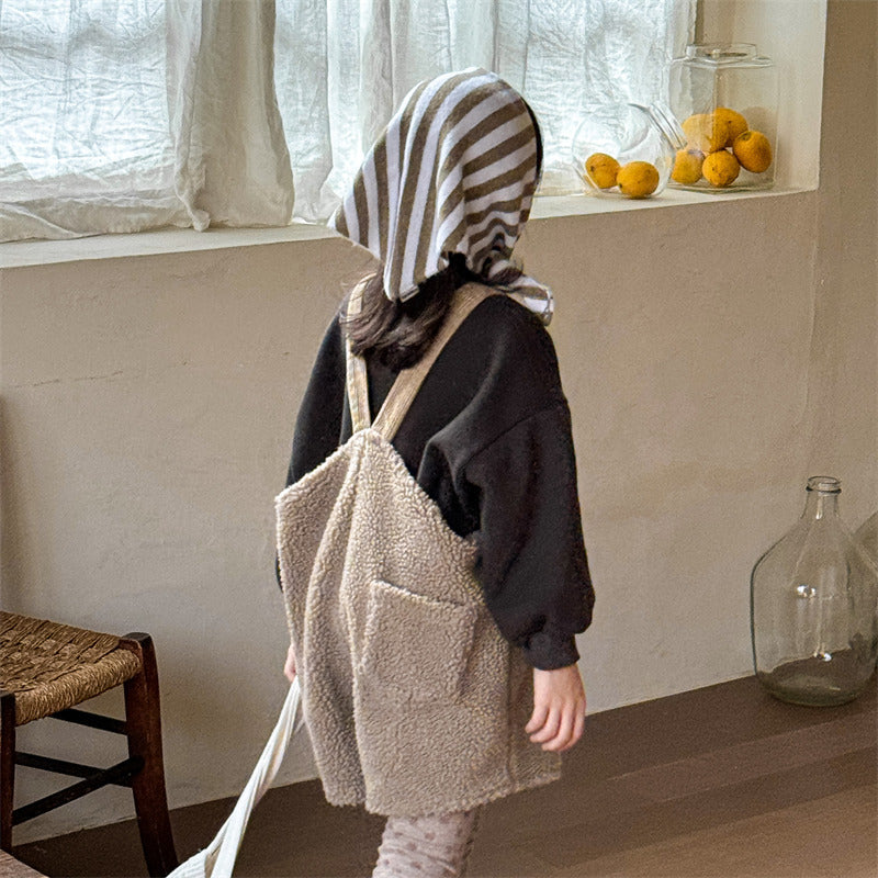 Tuinbroek - Cozy Cubs Meisjes, Beige/Bruin, Katoen, Maat 0-6 Jaar-More For Mini