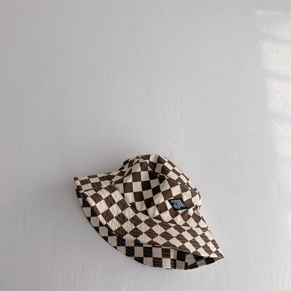 BrightBlox Barn-Bucket Hat 2–6 år – Solhatt i Bomull | Rutig | Andas & Vikbar More For Mini