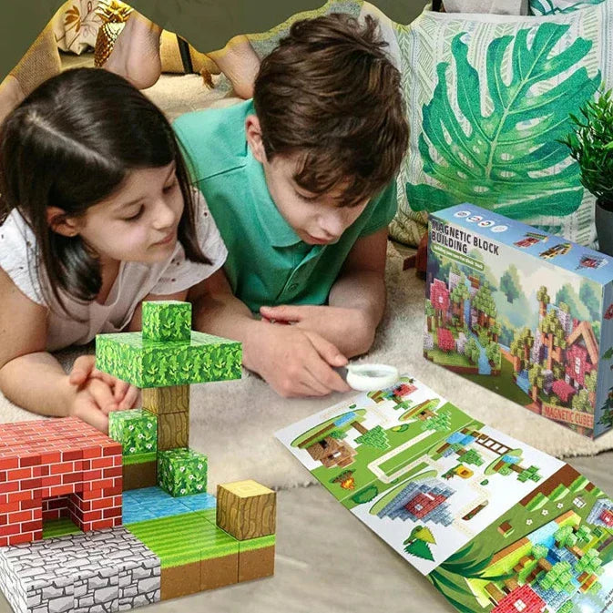 Magnetiska Byggblock för Barn – Pedagogisk STEM-leksak (48 eller 100 delar) – Kreativt Byggleksak från 3 år More For Mini