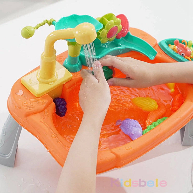 SplashSink 2-i-1 Leksakshandfat & Fiskelek med Strömmande Vatten | Interaktiv Vattenleksak (2–6 År) More For Mini