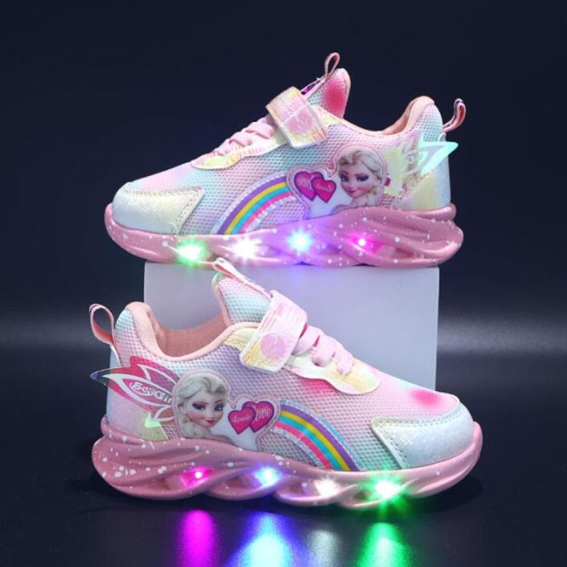 Rainbow Glitter LED Barnsneakers – Lysande Sula | Stl. 22-35 More For Mini