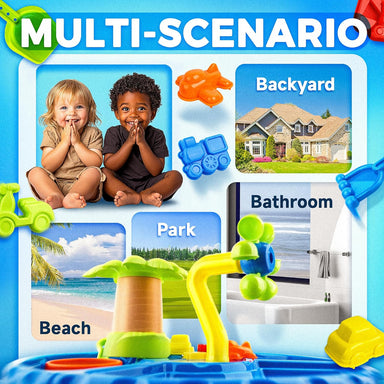 AquaPlayland 3-i-1 Sand- och Vattensbord för Barn | Lekbord med Tillbehör (2–6 År) More For Mini