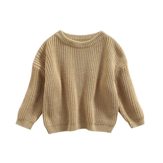 Gebreide Trui - Amba Unisex, Wit/Zwart/Blauw/Roze/Groen/Grijs/Bruin, Katoen, Maat 0-6 jaar-More For Mini