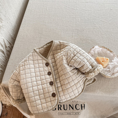 TeddySoft Gewatteerd Babyjasje Unisex | Winterjas 1–6 Jaar | Warme Katoenen Jas met Knoopsluiting & Ruitpatroon More For Mini