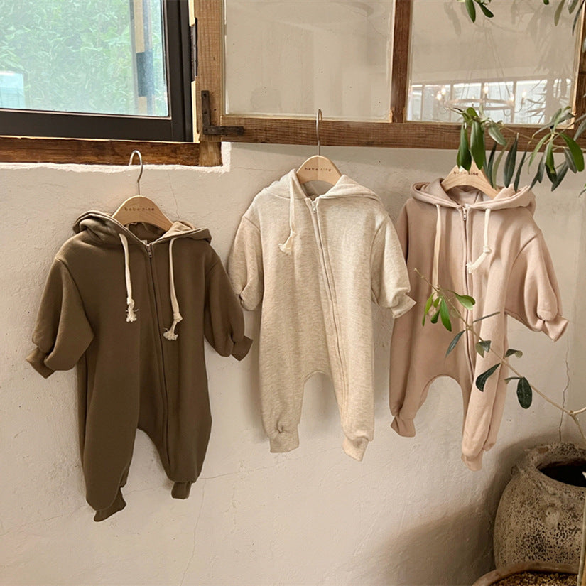 Babydräkt med Huvud – Moussy Jumpsuit i Bomullsblandning (0–3 år) – Unisex, Mjuk & Lätt att Ta På More For Mini