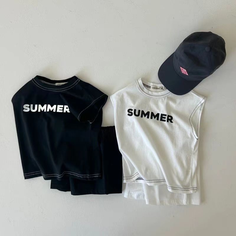 Summer Vibes Småbarnsset – Mjuk Sommaroutfit i Bomull | Unisex | Svart & Vitt | Storlek 0–3 år | Little Nomad MoreForMini