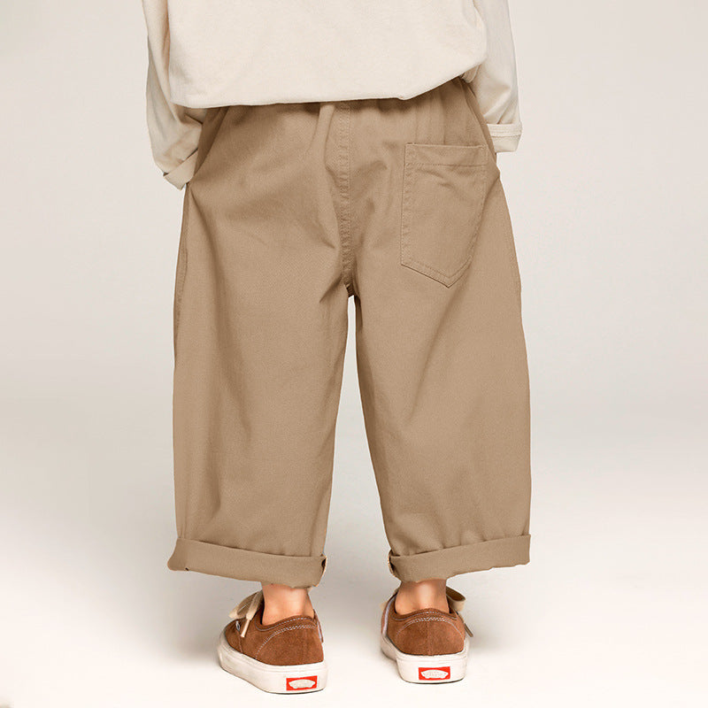 Broek - Dean Unisex, Khaki/Grijs, Katoen, Maat 2-7 Jaar-More For Mini