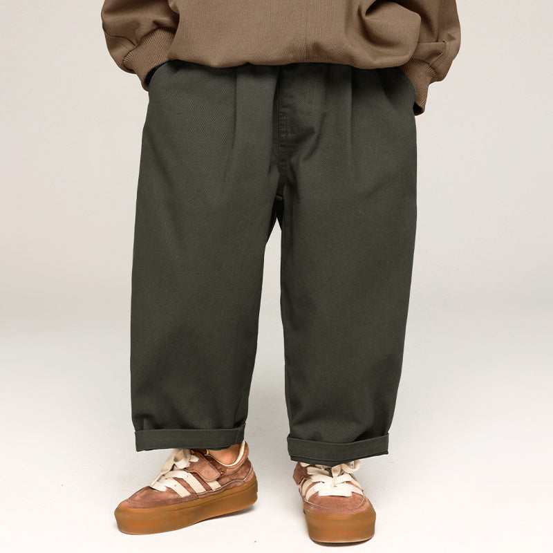 Broek - Dean Unisex, Khaki/Grijs, Katoen, Maat 2-7 Jaar-More For Mini