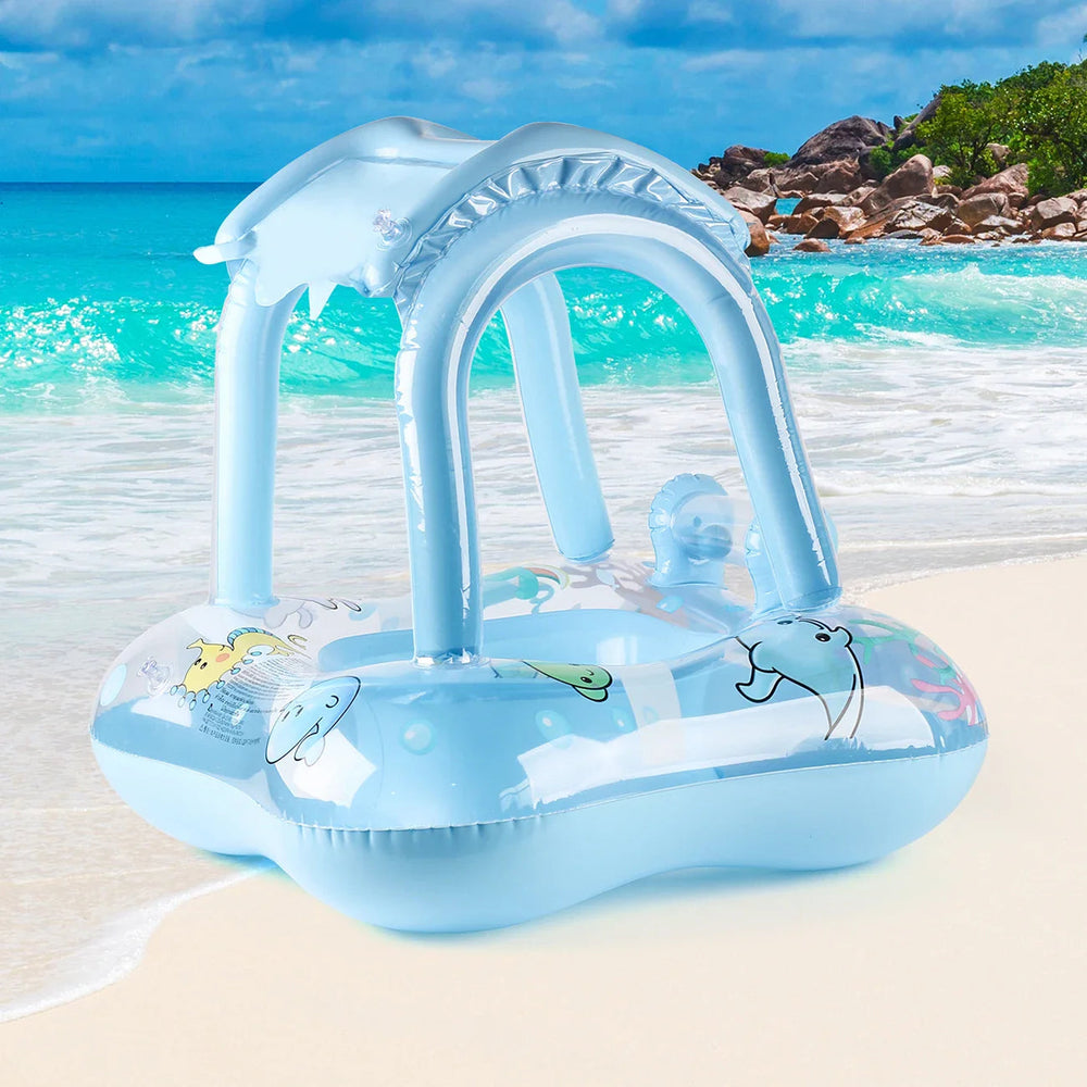 Baby Simring med Baldakin – Uppblåsbar Float med Soltak More For Mini