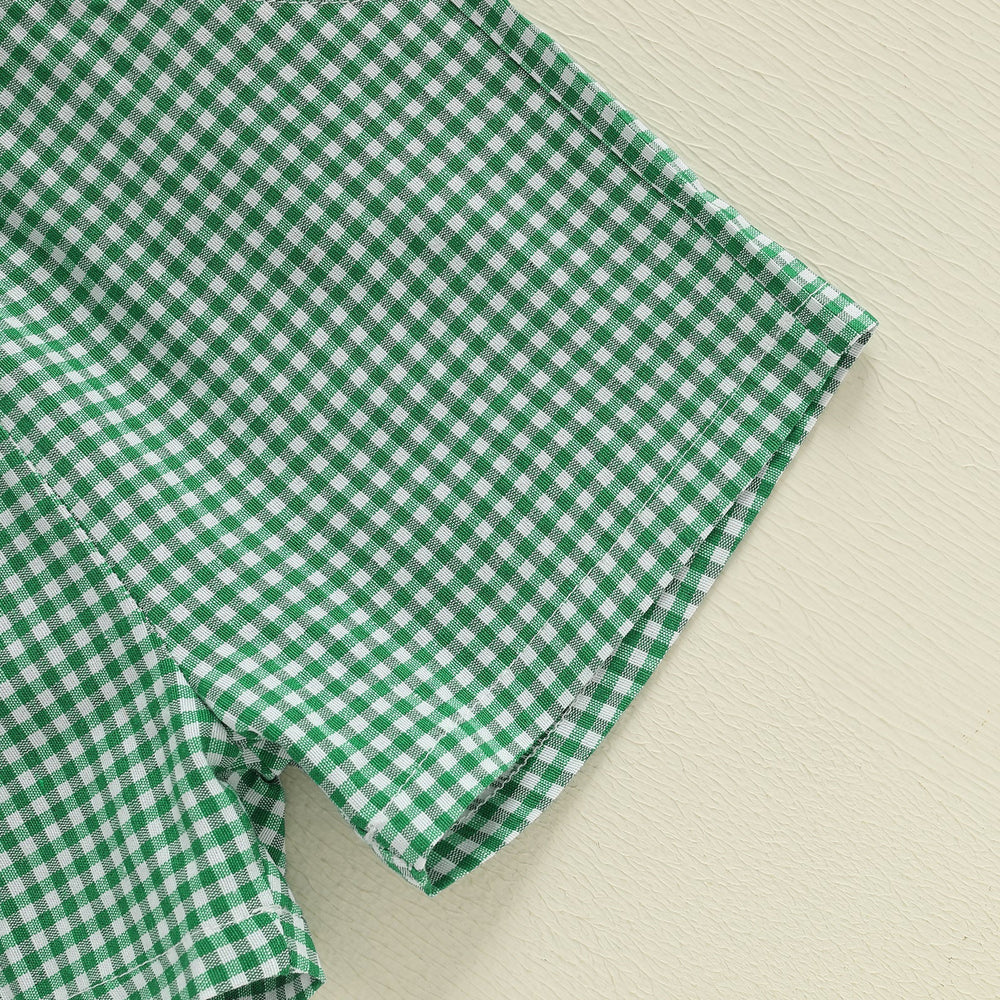 SailAway Zomerset Jongens | T-shirt met Zeilboot & Groene Ruitjes Short | Katoen & Polyester | 6mnd–4jr | Zomerse Outfit voor Peuters More For Mini