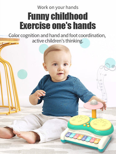 Trumset för Barn med Ljus & Ljud – Pedagogiskt Musikleksak för Baby, Småbarn & Förskolebarn 1–5 År More For Mini