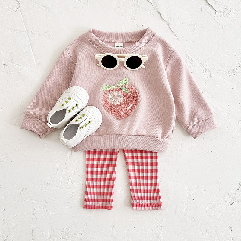 Set med leggings och tröja – BerryBabe Flickor, Rosa/Gul/Grön, Bomull, Storlek 0–3 år More For Mini