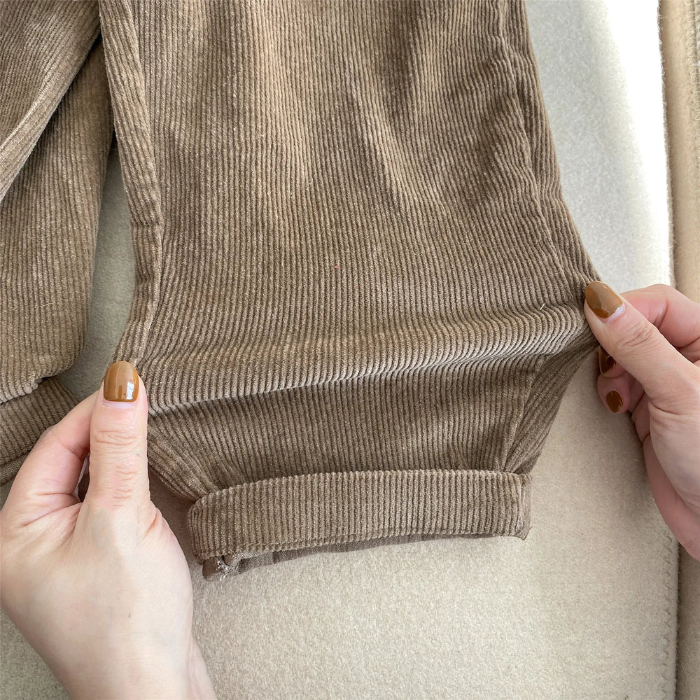 Broek met Ribbels en Elastiek – Niamey Jongens, Beige/Bruin, Katoen, Maat 0-7 Jaar-More For Mini