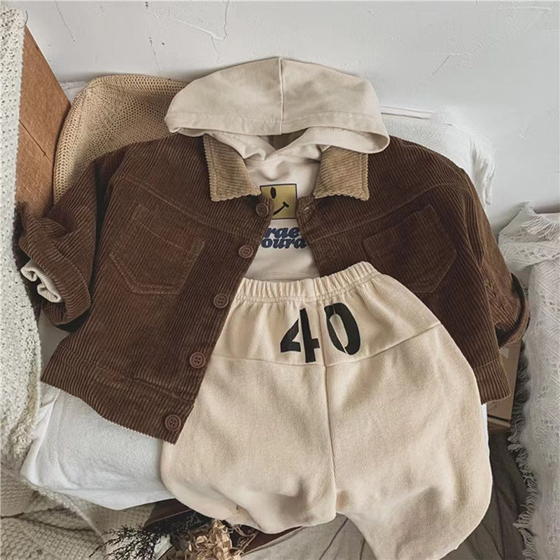 VintageCord Kinder Ribfluwelen Jas | Corduroy Jas Unisex | 9 Maanden – 3 Jaar | Warme Najaarslook met Zachte Kraag More For Mini