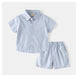 Noan Set Barn – Sommaroutfit 1–6 år – T-shirt & Shorts – Unisex – Mjuk bomull – Bekväm & trendig – Blå MoreForMini