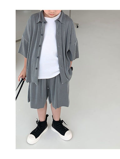 Nuvin Breeze Sommarset Barn – 2-delat Oversized Skjorta + Shorts – Unisex – Andningsbart – 0–9 år More For Mini