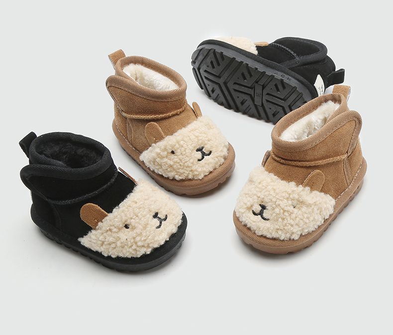 Enkellaars met Cartoon – Nico Unisex, Bruin/Zwart, Suède, Maat 18-39-More For Mini