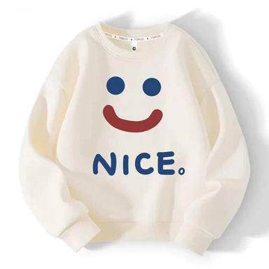 Sweater met Print – Nice Unisex, Grijs/Wit/Roze/Rood, Katoen, Maat 2-9 Jaar-More For Mini