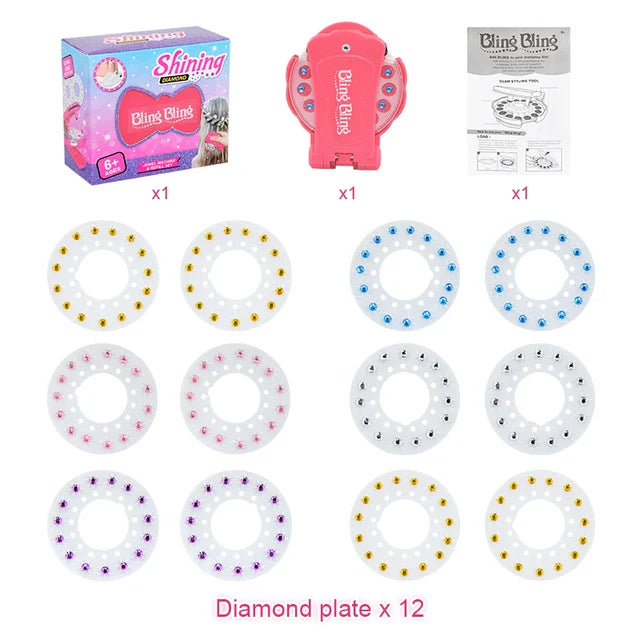 Haarstyling Tool – Bling Bling Meisjes, Roze, Veilig voor alle Haartypes, 4+ Jaar-More For Mini