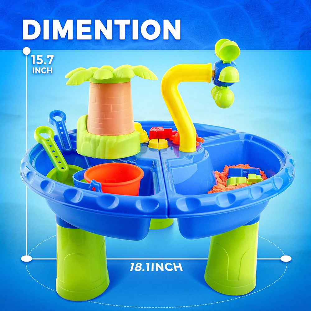 AquaPlayland 3-i-1 Sand- och Vattensbord för Barn | Lekbord med Tillbehör (2–6 År) More For Mini