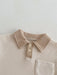 Luca Polo Babyset – Somrig Ribbad Outfit med Polokrage – Unisex | Storlek 0–3 år | Maison Minimi MoreForMini