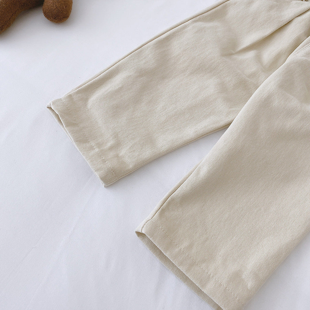 Casual Broek met Elastische Tailleband - Comfort Jongens, Beige/Bruin, Maat 1-5 Jaar-More For Mini