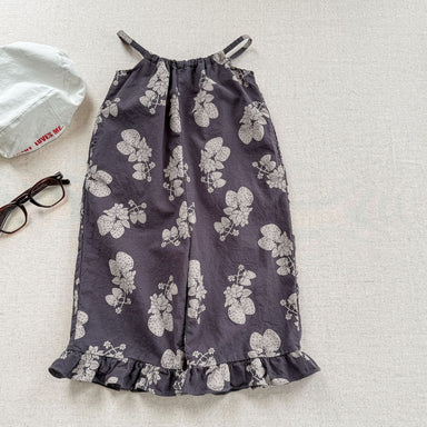 Lunea Kids Flora Volangbyxdress Flicka – Sommarjumpsuit i bomull – Blommönster – Volanger – 0–6 år – Luftiga barnkläder More For Mini