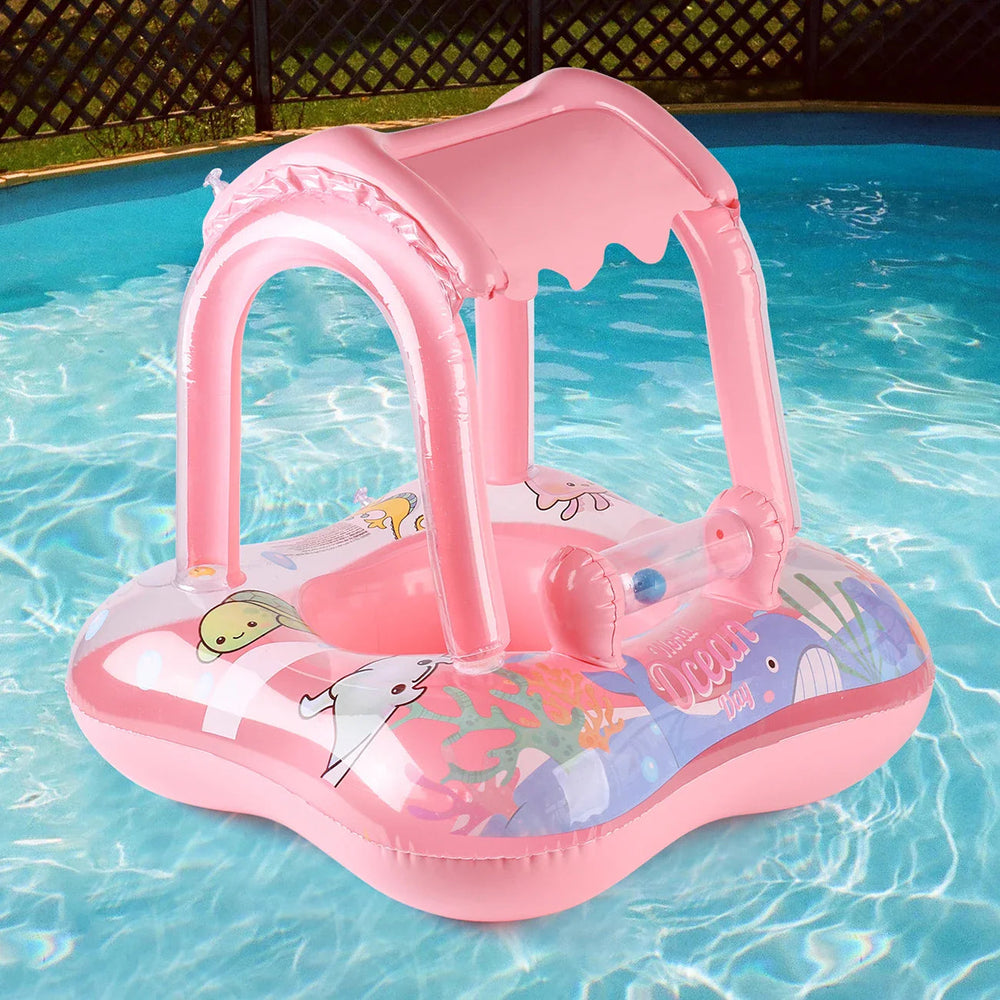 Baby Simring med Baldakin – Uppblåsbar Float med Soltak More For Mini