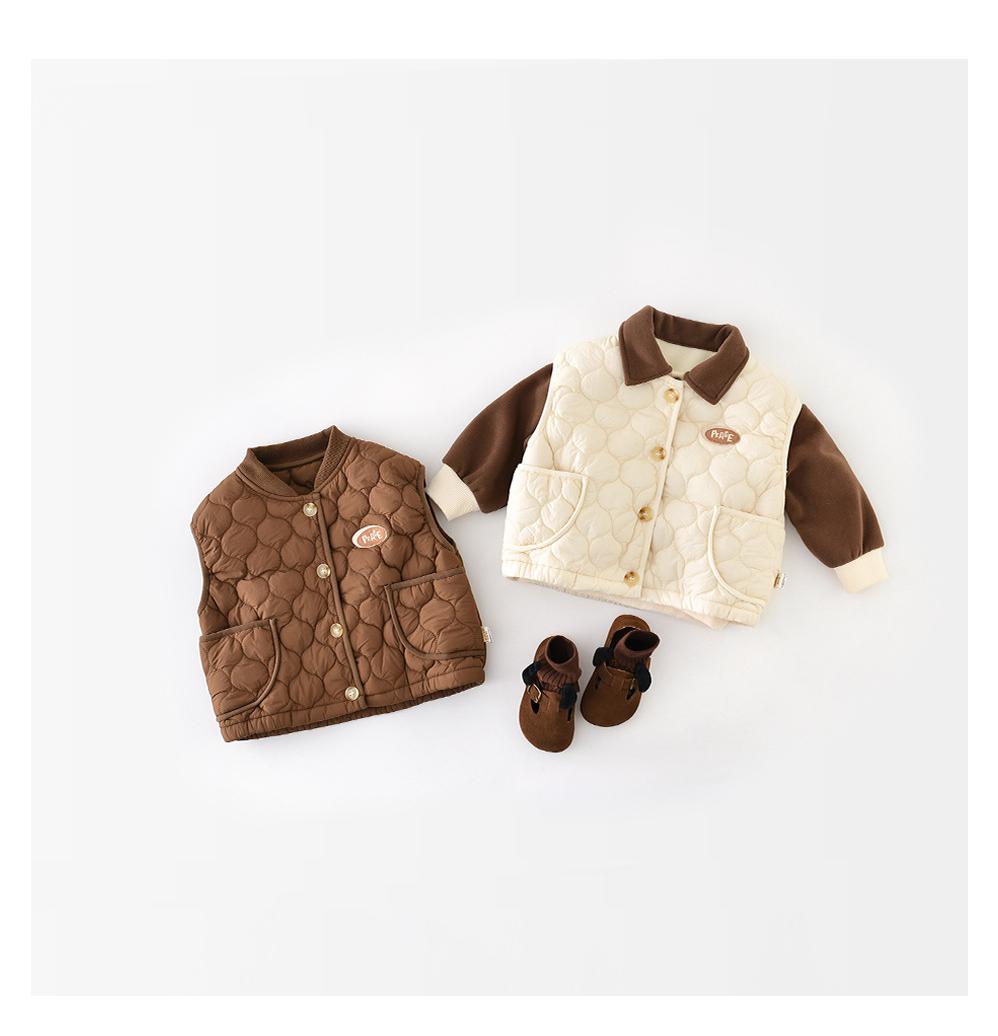 Vadderad väst – Pape Unisex, Brun/Beige, Bomull, Storlek 0–4 år More For Mini