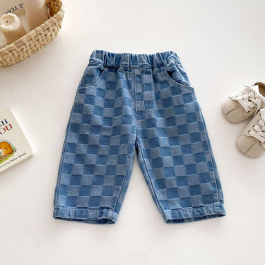Livan Checker Denim – Stilren och bekväm jeansshorts för små äventyrare More For Mini