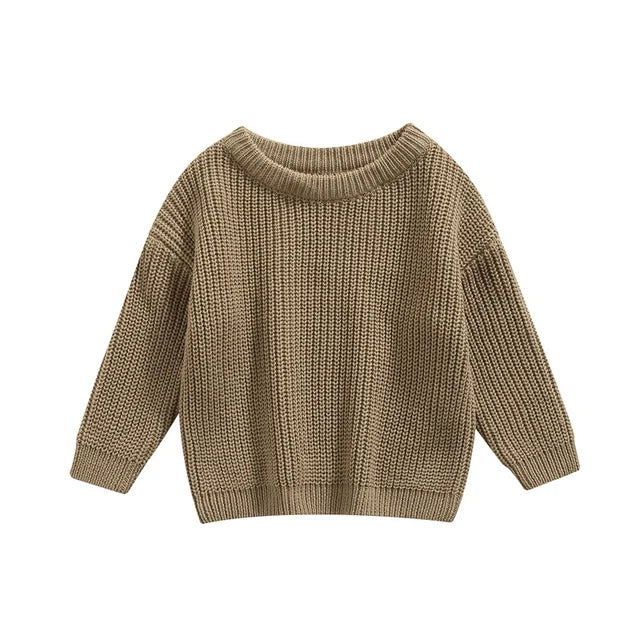 Gebreide Trui - Amba Unisex, Wit/Zwart/Blauw/Roze/Groen/Grijs/Bruin, Katoen, Maat 0-6 jaar-More For Mini