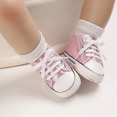 Lunari Glitz Babysneaker – Glittriga Babyskor för Flicka – Halkfria – Första Steg Skor – 0–1,5 år More For Mini