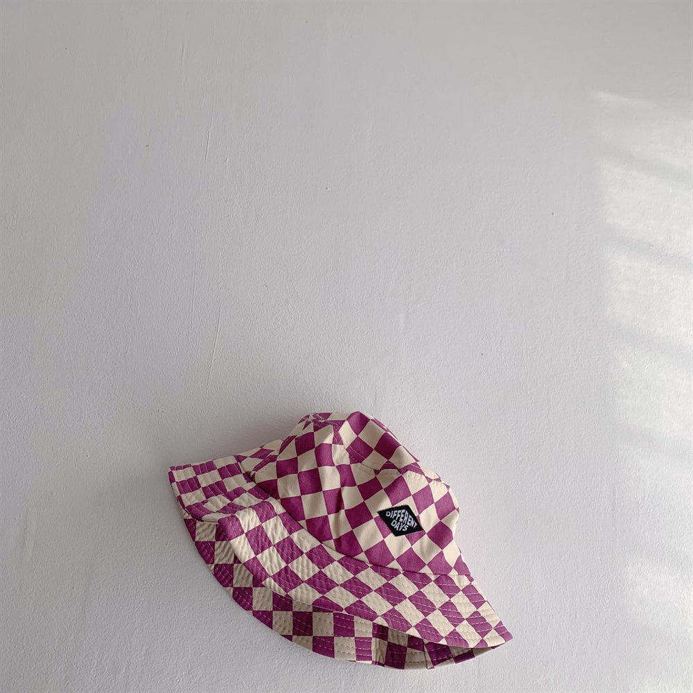 BrightBlox Barn-Bucket Hat 2–6 år – Solhatt i Bomull | Rutig | Andas & Vikbar More For Mini
