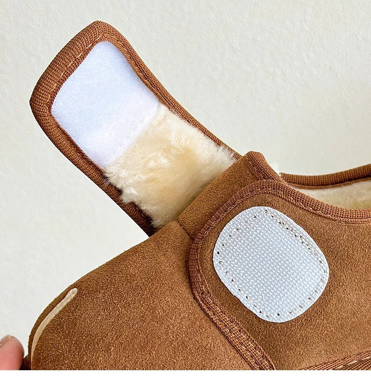 Schoenen met Klittenband - Djamena Unisex, Bruin/Beige/Zwart, Suède, Maat 21-30-More For Mini