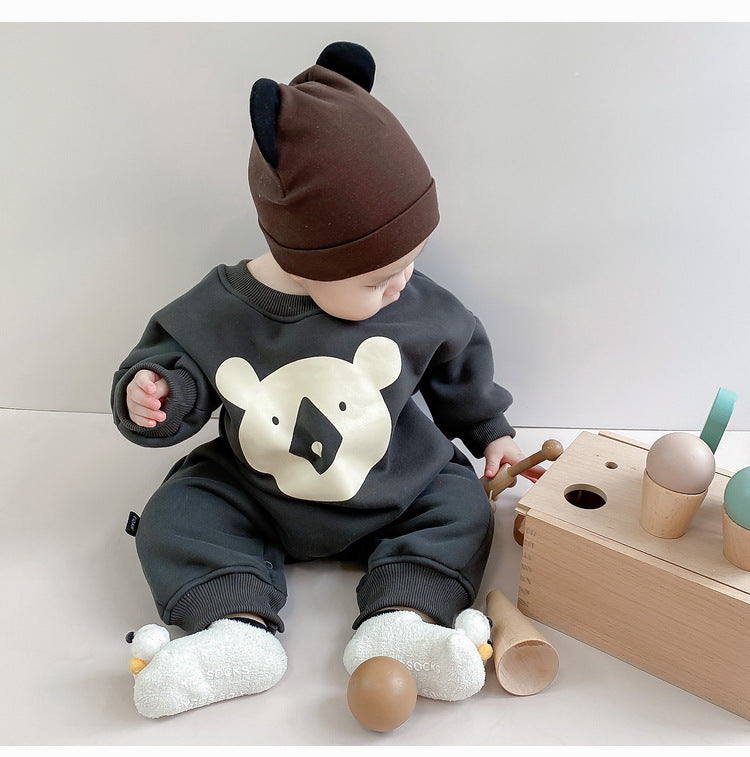 Jumpsuit met Koala print – Baby, Grijs Katoen, Maat 0-2 Jaar-More For Mini