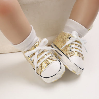 Lunari Glitz Babysneaker – Glittriga Babyskor för Flicka – Halkfria – Första Steg Skor – 0–1,5 år More For Mini