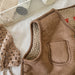 Tweezijdige Bodywarmer - CuddleSwitch Meisjes, Bruin/Blauw, Suède, Maat 0-6 Jaar-More For Mini