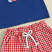 ToolTime Zomerset Jongens | T-shirt met Gereedschap & Ruitjes Short | 6mnd–4jr | Katoen & Polyester | Blauw & Rood More For Mini