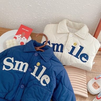 Jas - Smile Unisex, Blauw/Beige, Polyester, Maat 0-6 Jaar-More For Mini