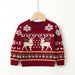 Kersttrui met Rendieren en Sneuwvlokken - Unisex, Rood/Blauw, Katoen, Maat 1-6 Jaar-More For Mini