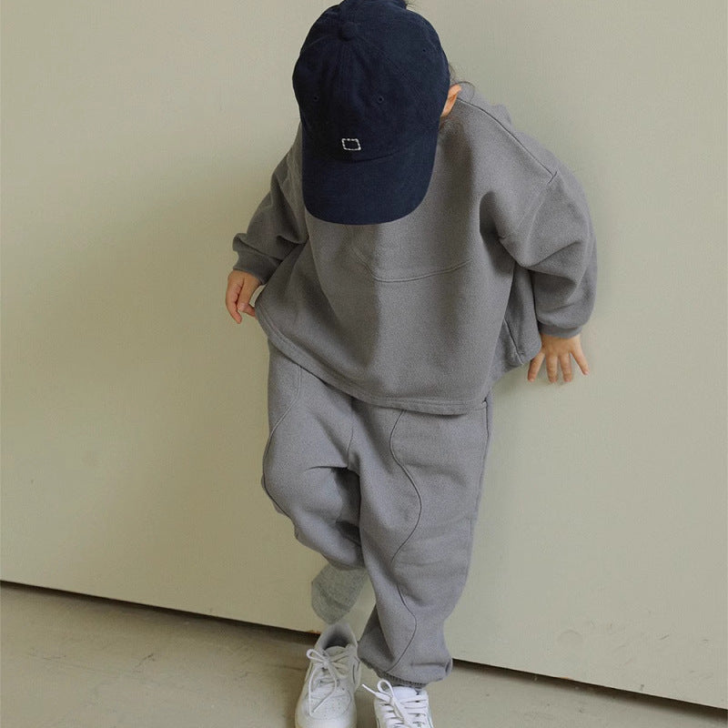 Träningsdräkt – UrbanComfy Unisex, Grå/Beige, Bomull, Storlek 0–6 år More For Mini