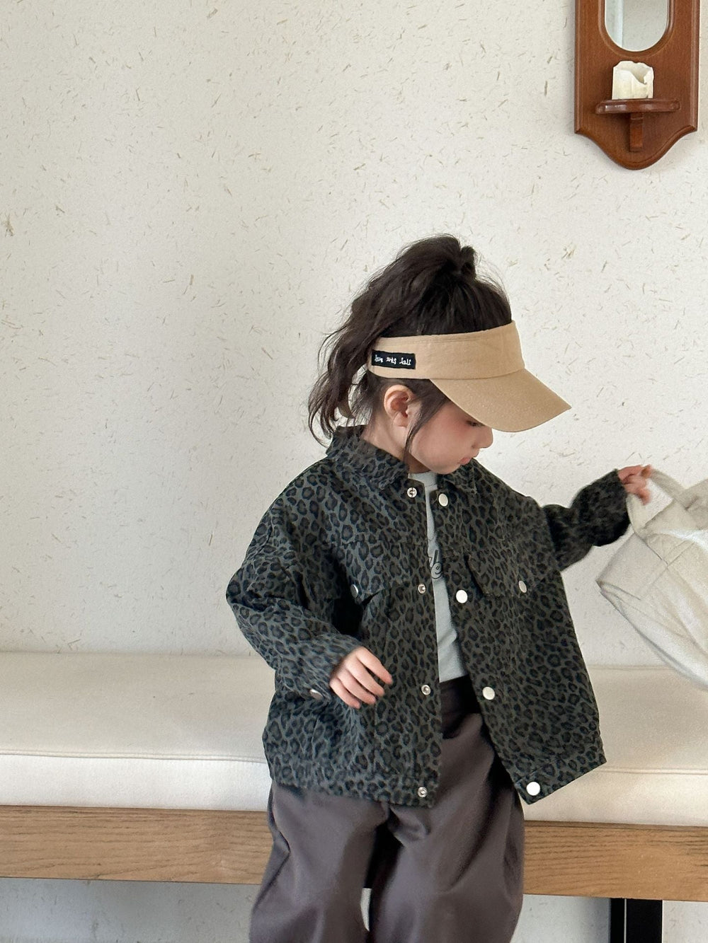 Jeansjacka med leopardmönster – Wild & Free Unisex, Brun/Grå, Bomull, Denim, Storlek 0–2 år More For Mini