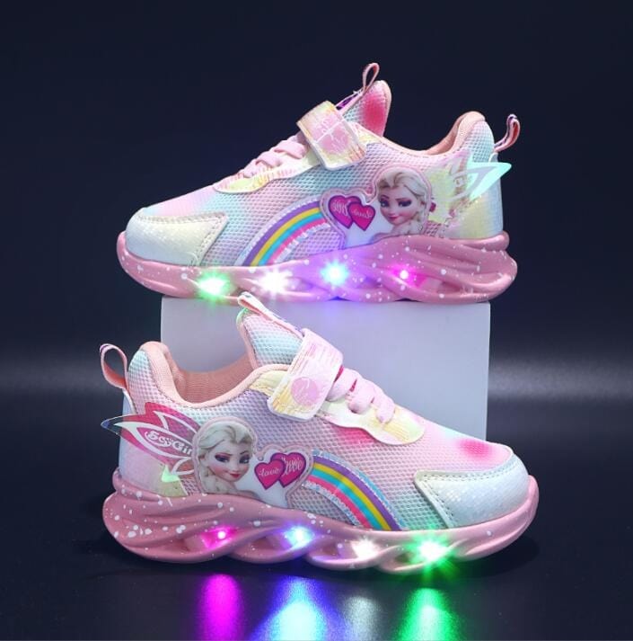 Rainbow Glitter LED Barnsneakers – Lysande Sula | Stl. 22-35 More For Mini