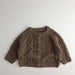 Gebreid Vest met Kabel - Mandu Unisex, Beige/Bruin, Katoen, Maat 0-6 Jaar-More For Mini