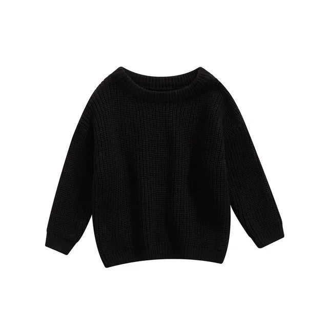 Gebreide Trui - Amba Unisex, Wit/Zwart/Blauw/Roze/Groen/Grijs/Bruin, Katoen, Maat 0-6 jaar-More For Mini